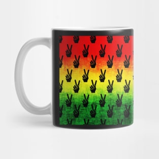 Peace Hands on Rastafarian Colors Mug